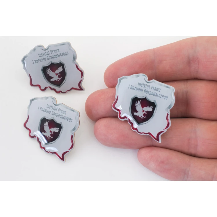 Pinsy z mosiądzu - wypukłe 3D doming - dowolne logo - PWD019