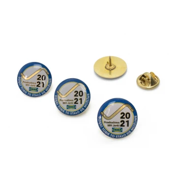 Pinsy z mosiądzu - wypukłe 3D doming - dowolne logo - PWD020