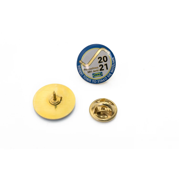 Pinsy z mosiądzu - wypukłe 3D doming - dowolne logo - PWD020