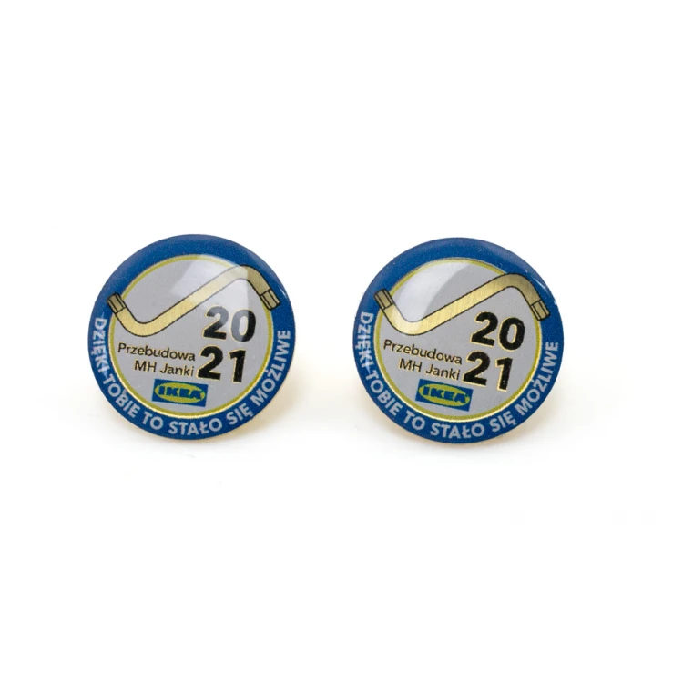 Pinsy z mosiądzu - wypukłe 3D doming - dowolne logo - PWD020