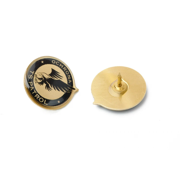 Pinsy z mosiądzu - wypukłe 3D doming - dowolne logo - PWD024