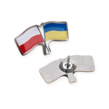 Pinsy z mosiądzu - wypukłe 3D doming - dowolne logo, flaga - PWD030