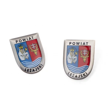 Pinsy z mosiądzu z dowolnym herbem miasta - wypukłe 3D doming - dowolne logo - PWD028