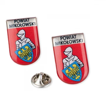 Pinsy z mosiądzu z dowolnym herbem miasta - wypukłe 3D doming - dowolne logo - PWD029