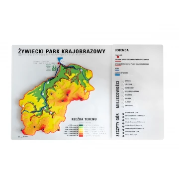 Mapa tyflograficzna parku krajobrazowego z pismem Braille'a - wym: 1100x700mm - TAB515