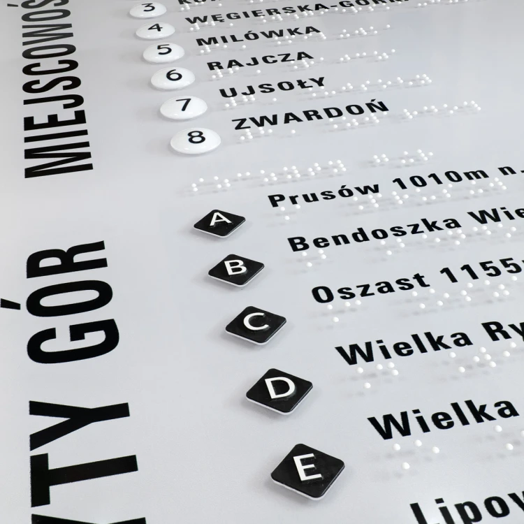 Mapa tyflograficzna parku krajobrazowego z pismem Braille'a - wym: 1100x700mm - TAB515