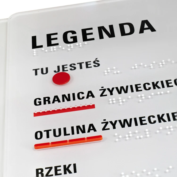 Mapa tyflograficzna parku krajobrazowego z pismem Braille'a - wym: 1100x700mm - TAB515