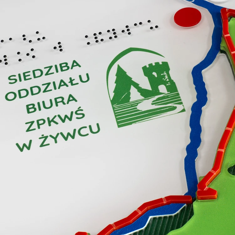 Mapa tyflograficzna parku krajobrazowego z pismem Braille'a - wym: 1100x700mm - TAB515