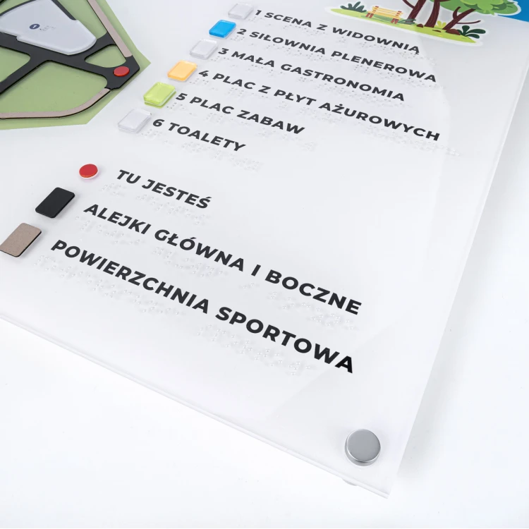Plan tyflograficzny parku z pismem Braille'a- wym: 594x420mm - TAB467