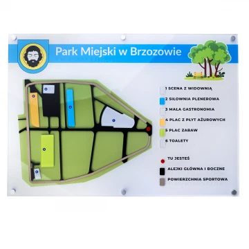Plan tyflograficzny parku z pismem Braille'a- wym: 594x420mm - TAB467