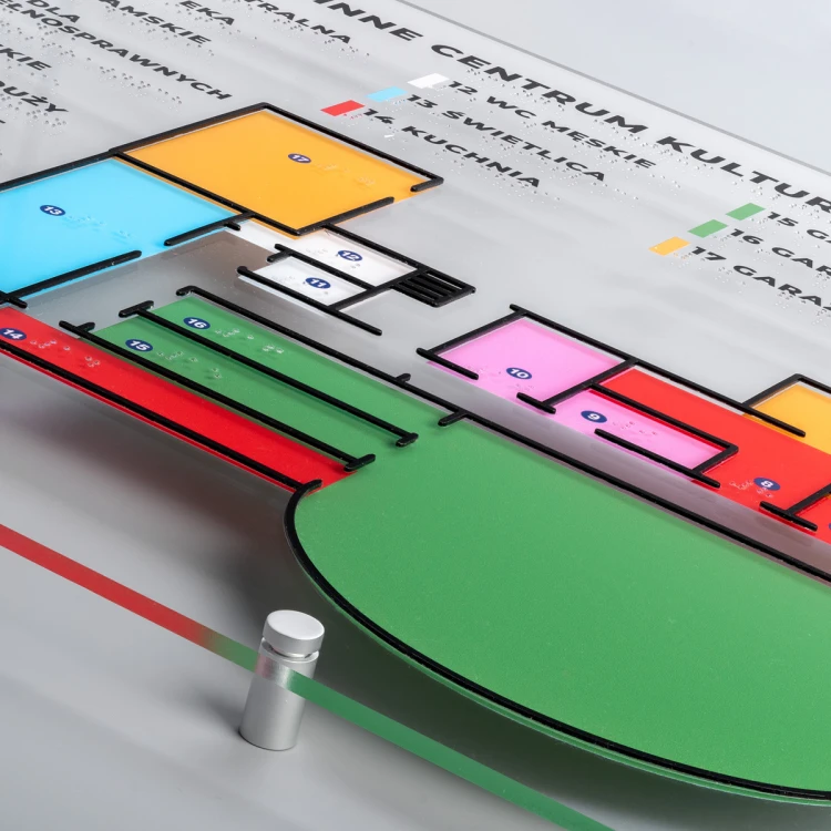 Plan tyflograficzny z pismem Braille'a - plexi i ADA - wym: 695x450mm - TAB466