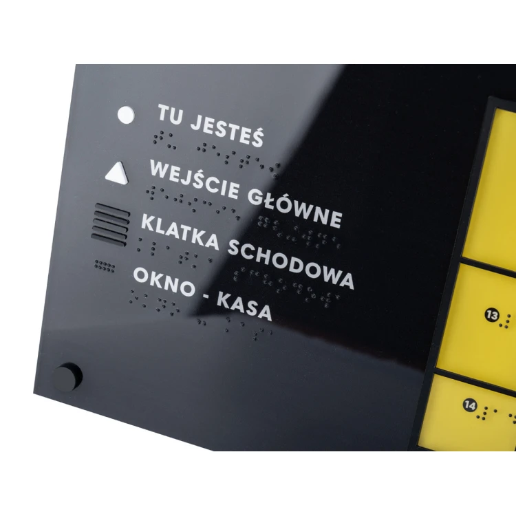 Plan tyflograficzny z pismem Braille'a - plexi i ADA - wym: 615x400mm - TAB484