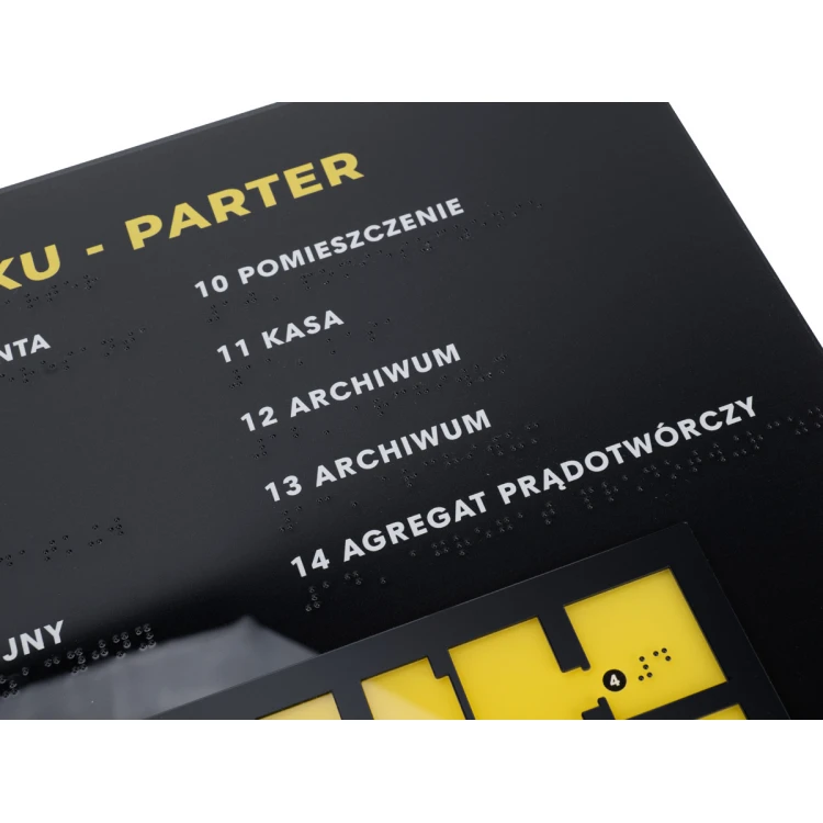 Plan tyflograficzny z pismem Braille'a - plexi i ADA - wym: 615x400mm - TAB484