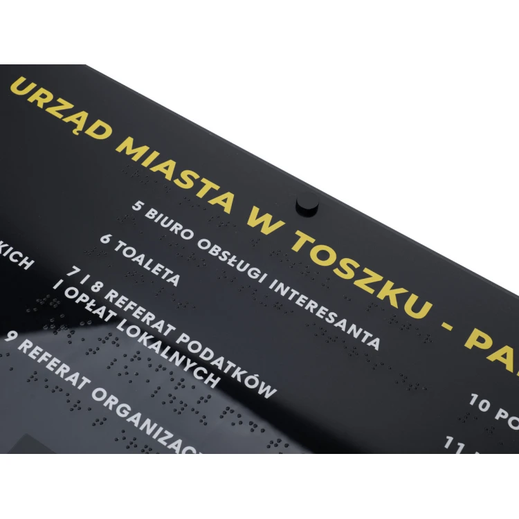 Plan tyflograficzny z pismem Braille'a - plexi i ADA - wym: 615x400mm - TAB484