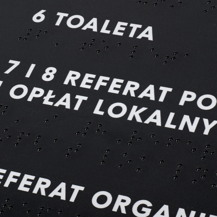 Plan tyflograficzny z pismem Braille'a - plexi i ADA - wym: 615x400mm - TAB484