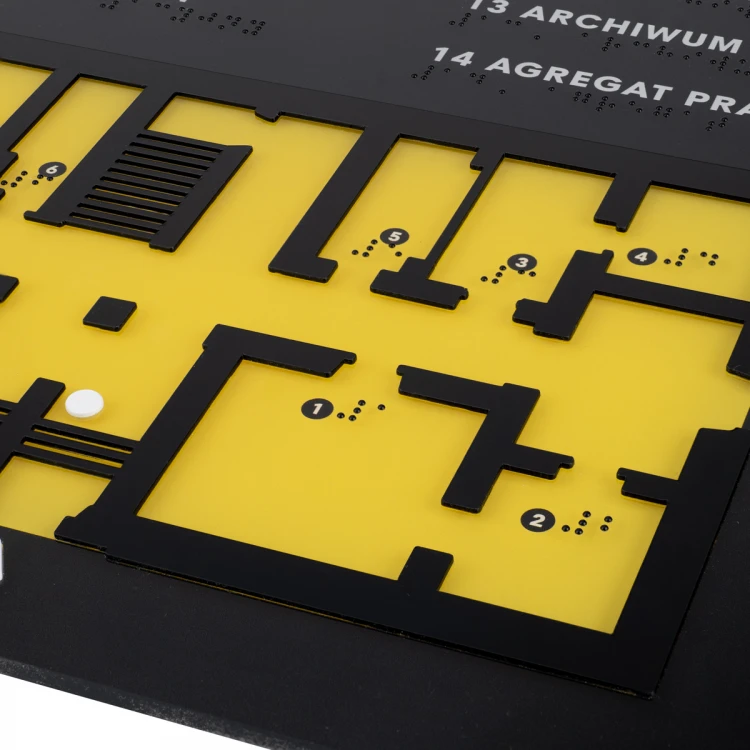 Plan tyflograficzny z pismem Braille'a - plexi i ADA - wym: 615x400mm - TAB484