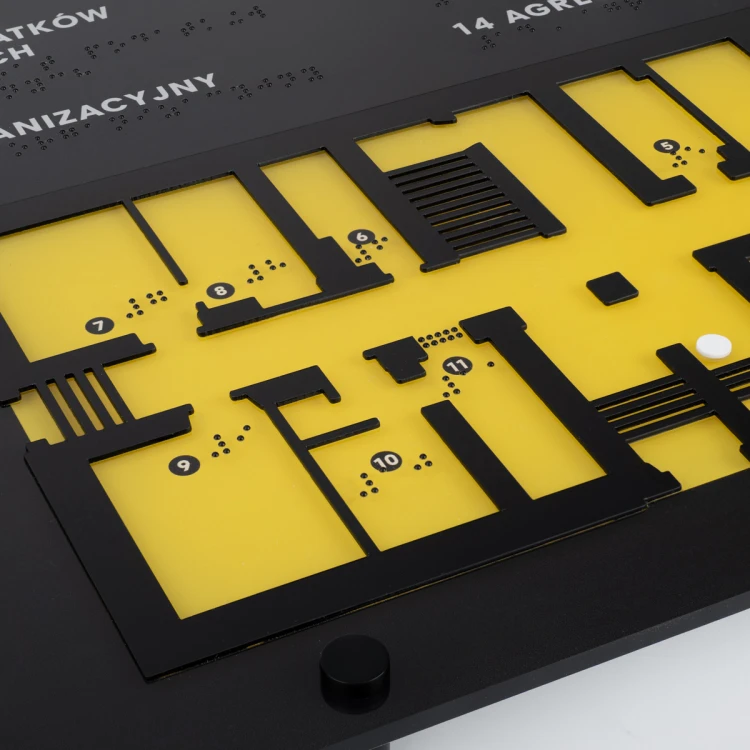 Plan tyflograficzny z pismem Braille'a - plexi i ADA - wym: 615x400mm - TAB484
