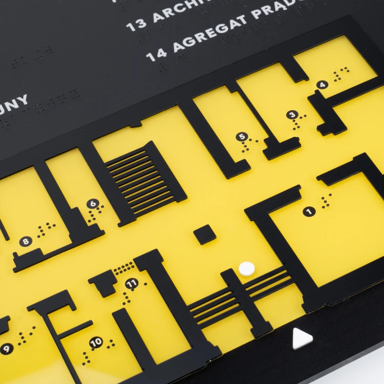 Plan tyflograficzny z pismem Braille'a - plexi i ADA - wym: 615x400mm - TAB484