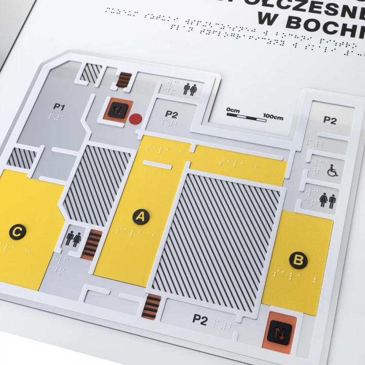 Plan tyflograficzny z pismem Braille'a - wym: 700x500mm - TAB495