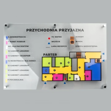 Plan tyflograficzny z pismem Braille'a - plexi i ADA - wym: 500x380mm - TAB518 