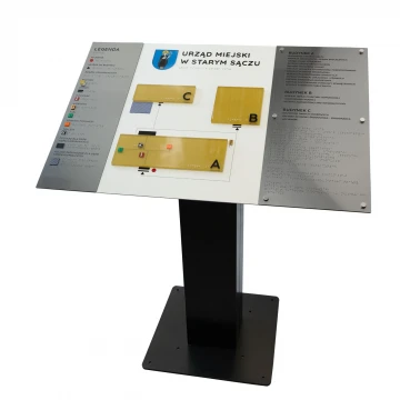 Plan tyflograficzny z pismem Braille'a na stopie stalowej - wym: 1000x650mm - TAB519