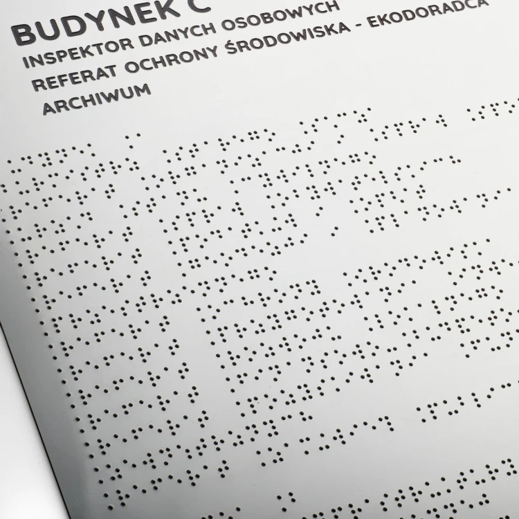 Plan tyflograficzny z pismem Braille'a na stopie stalowej - wym: 1000x650mm - TAB519