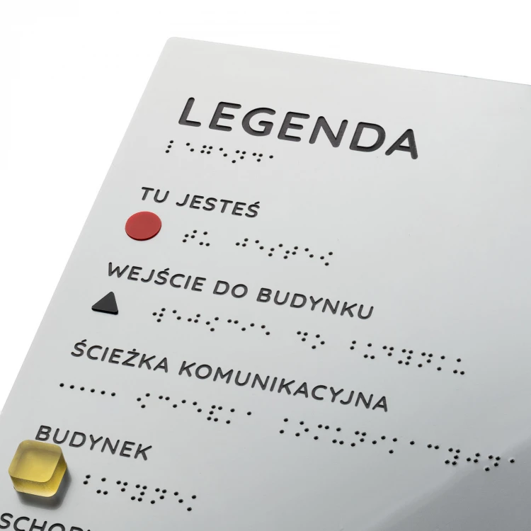 Plan tyflograficzny z pismem Braille'a na stopie stalowej - wym: 1000x650mm - TAB519