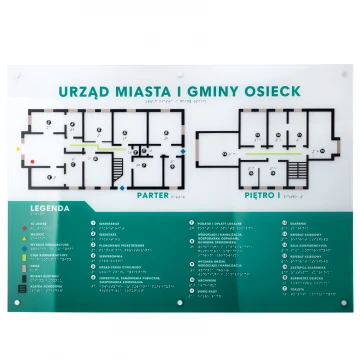 Plan tyflograficzny z pismem Braille'a - plexi i ADA - wym: 880x630mm - TAB533 