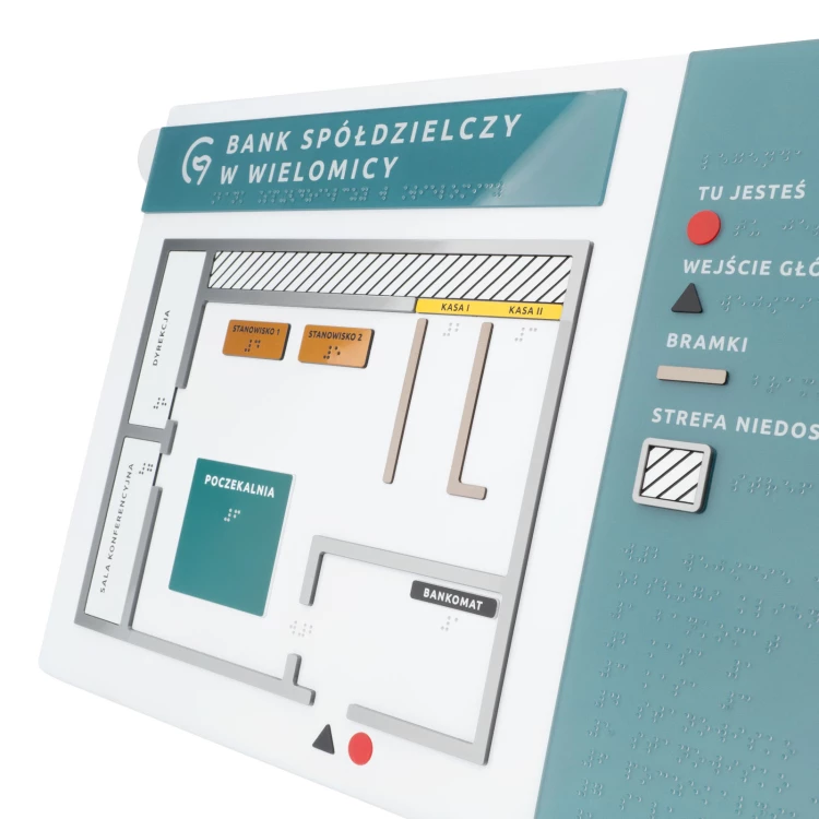 Plan tyflograficzny z pismem Braille'a - plexi, ADA i laminat - wym: 560x295mm - TAB553