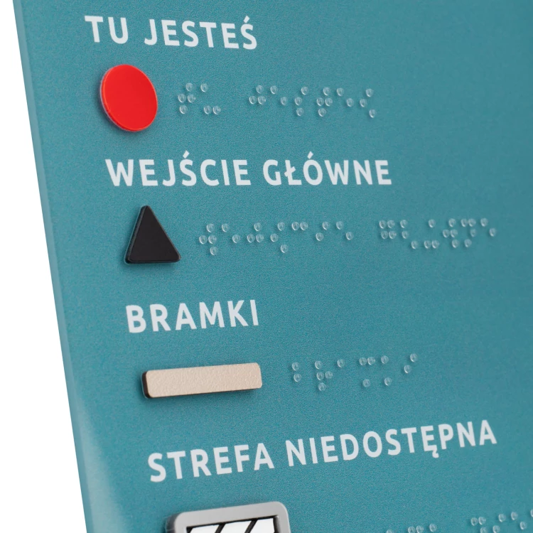 Plan tyflograficzny z pismem Braille'a - plexi, ADA i laminat - wym: 560x295mm - TAB553