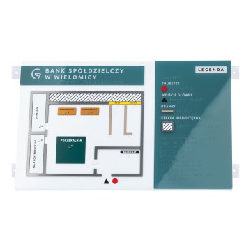 Plan tyflograficzny z pismem Braille'a - plexi, ADA i laminat - wym: 560x295mm - TAB553