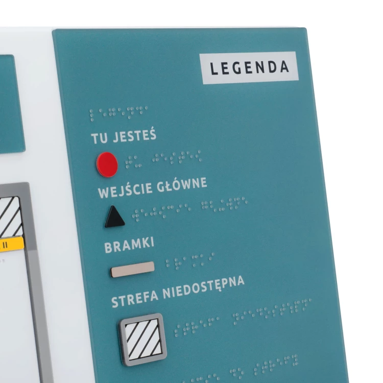Plan tyflograficzny z pismem Braille'a - plexi, ADA i laminat - wym: 560x295mm - TAB553