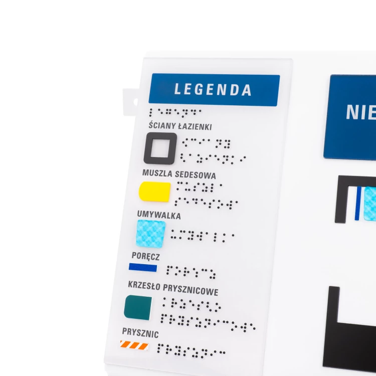 Plan tyflograficzny z pismem Braille'a - tworzywo ADA, laminat i akryl - wym. 297x210mm - TAB586