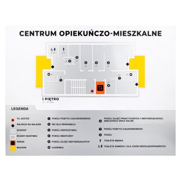 Plan tyflograficzny z pismem Braille'a - tworzywo ADA, laminat i akryl - wym. 850x650mm - TAB589