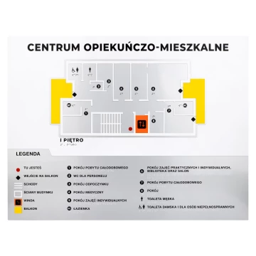 Plan tyflograficzny z pismem Braille'a - tworzywo ADA, laminat i akryl - wym. 850x650mm - TAB589