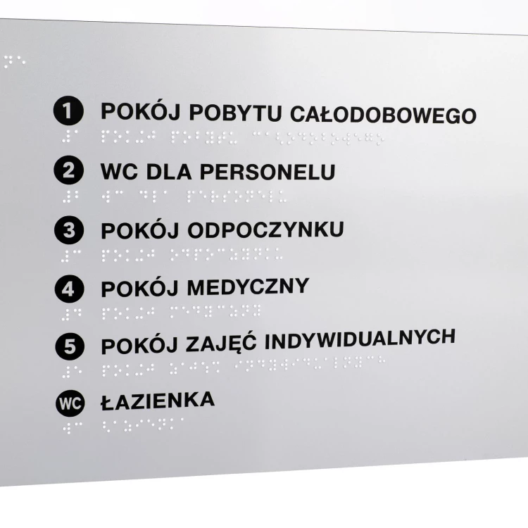 Plan tyflograficzny z pismem Braille'a - tworzywo ADA, laminat i akryl - wym. 850x650mm - TAB589
