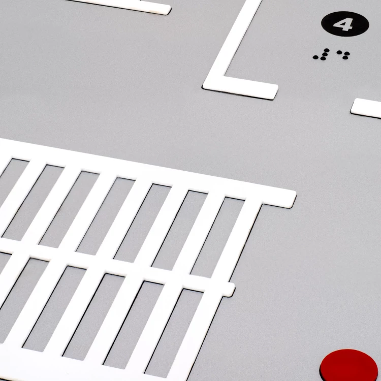 Plan tyflograficzny z pismem Braille'a - tworzywo ADA, laminat i akryl - wym. 850x650mm - TAB589