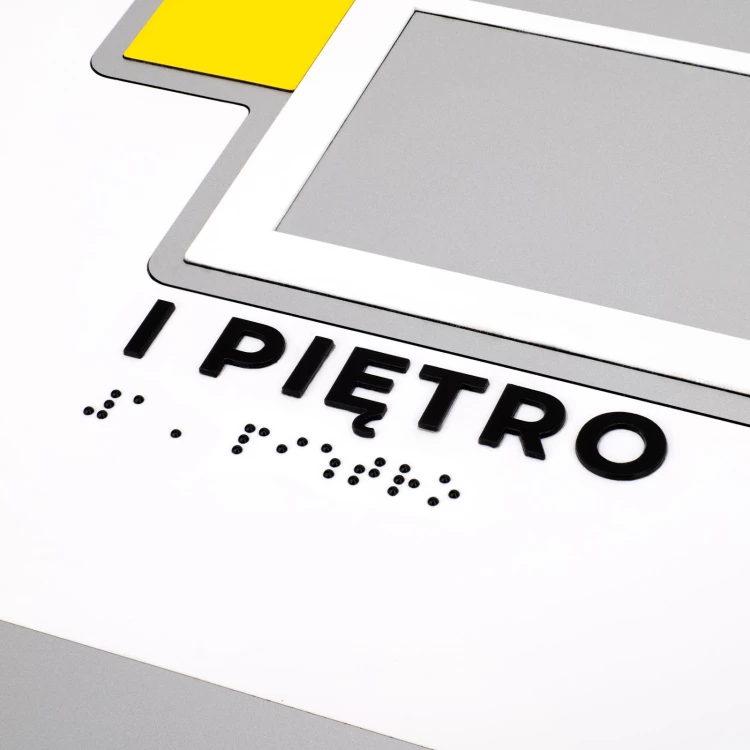 Plan tyflograficzny z pismem Braille'a - tworzywo ADA, laminat i akryl - wym. 850x650mm - TAB589