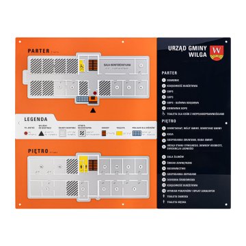 Plan tyflograficzny z pismem Braille'a - PVC twarde, 3D doming, laminat i akryl - wym. 1000x800mm - TAB639