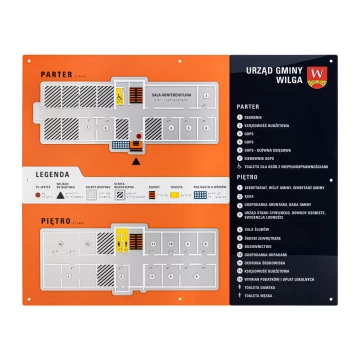 Plan tyflograficzny z pismem Braille'a - PVC twarde, 3D doming, laminat i akryl - wym. 1000x800mm - TAB639