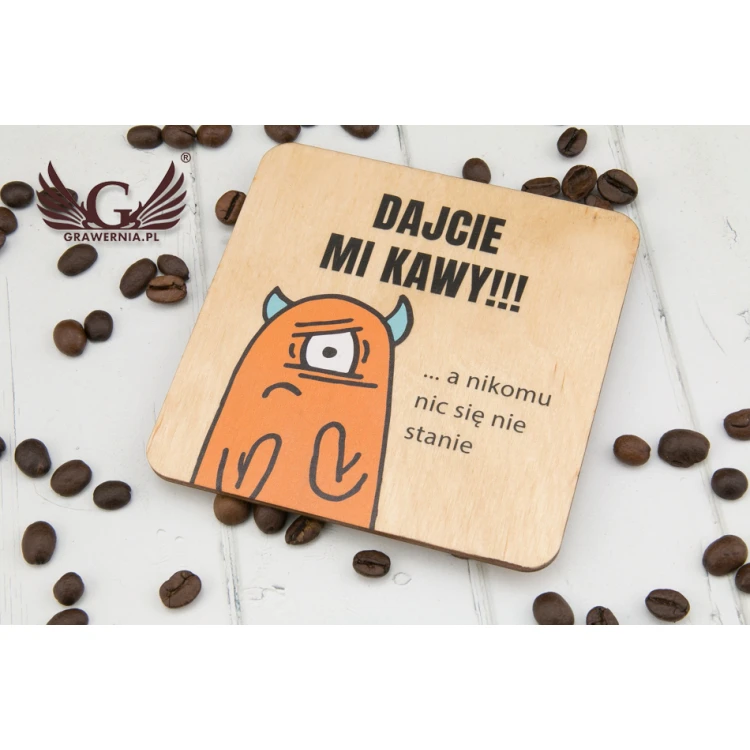 Podkładki drewniane 3mm - komplet 100 sztuk - kolorowy druk UV - KOR005