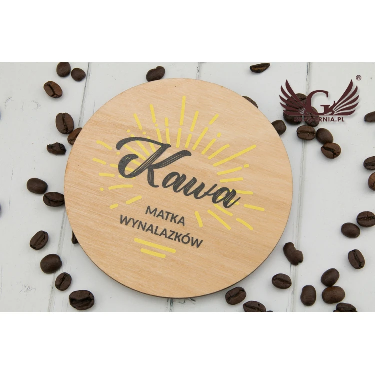 Podkładki drewniane 3mm - komplet 100 sztuk - kolorowy druk UV - KOR005
