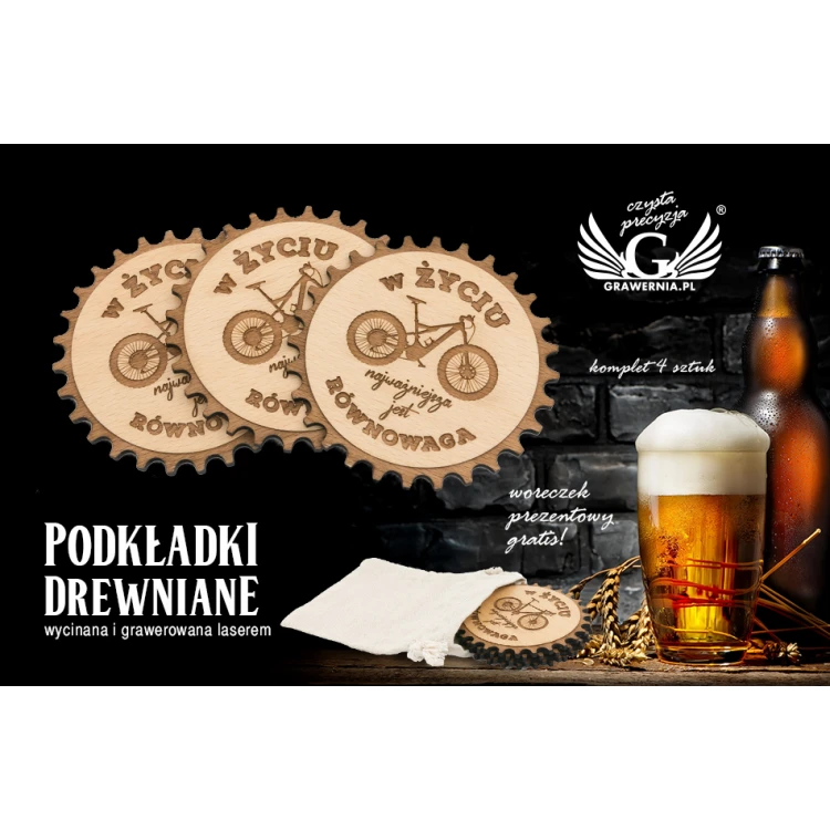 Podkładki drewniane - równowaga - komplet 4 sztuk - KOR006