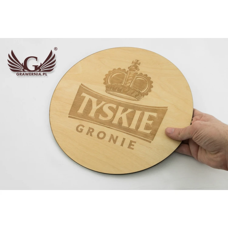 Podkładka drewniana wycinana i grawerowana laserem - średnica: 275mm