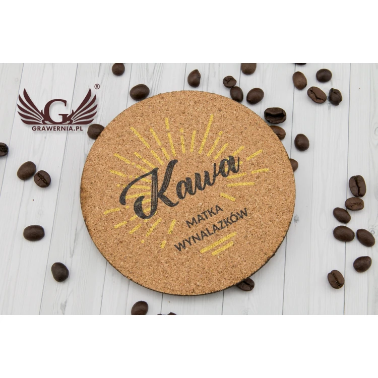 Podkładki z korka 3mm - komplet 100 sztuk - kolorowy druk UV - KOR004