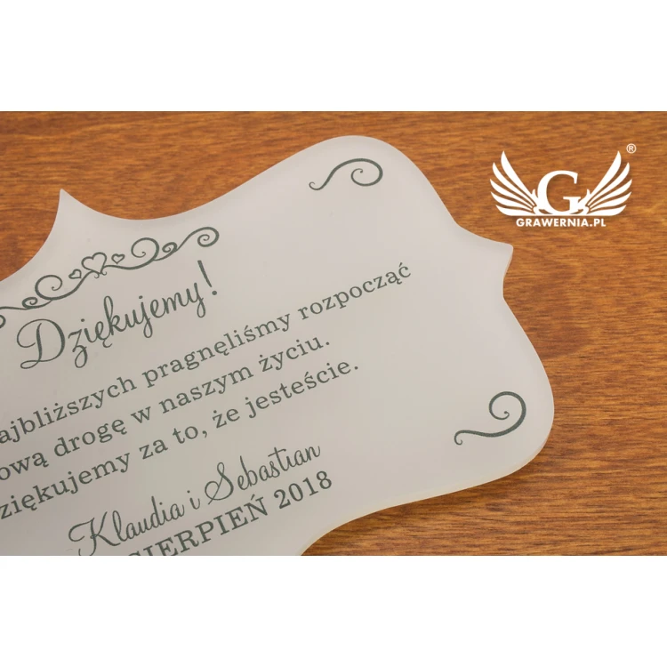 Podziękowanie dla gości - cyfrowy druk UV - PD001