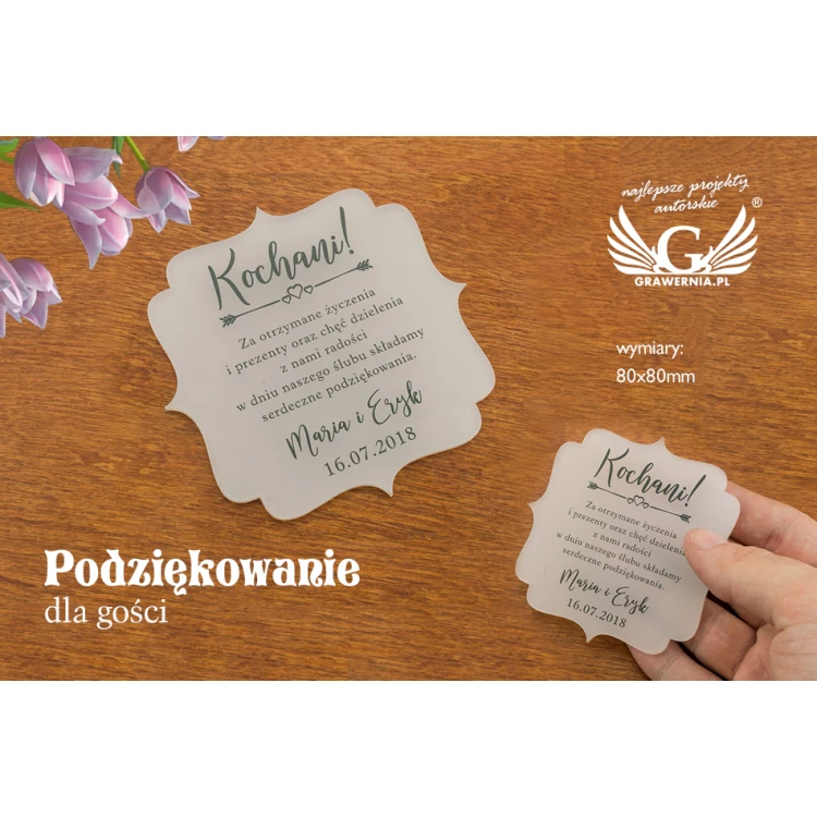 Podziękowanie dla gości - cyfrowy druk UV - PD002