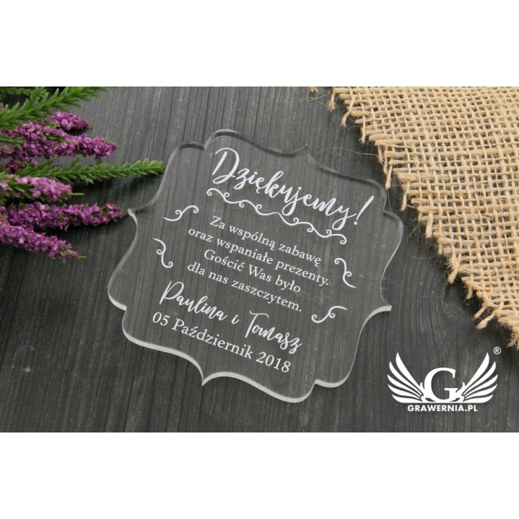 Podziękowanie dla gości - cyfrowy druk UV - PD004