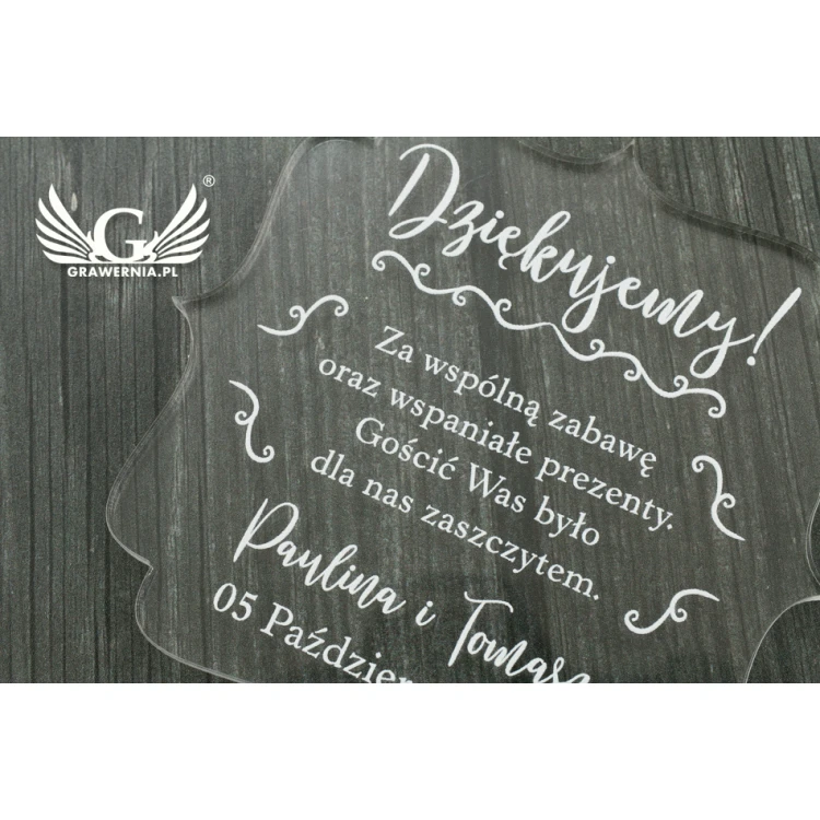 Podziękowanie dla gości - cyfrowy druk UV - PD004
