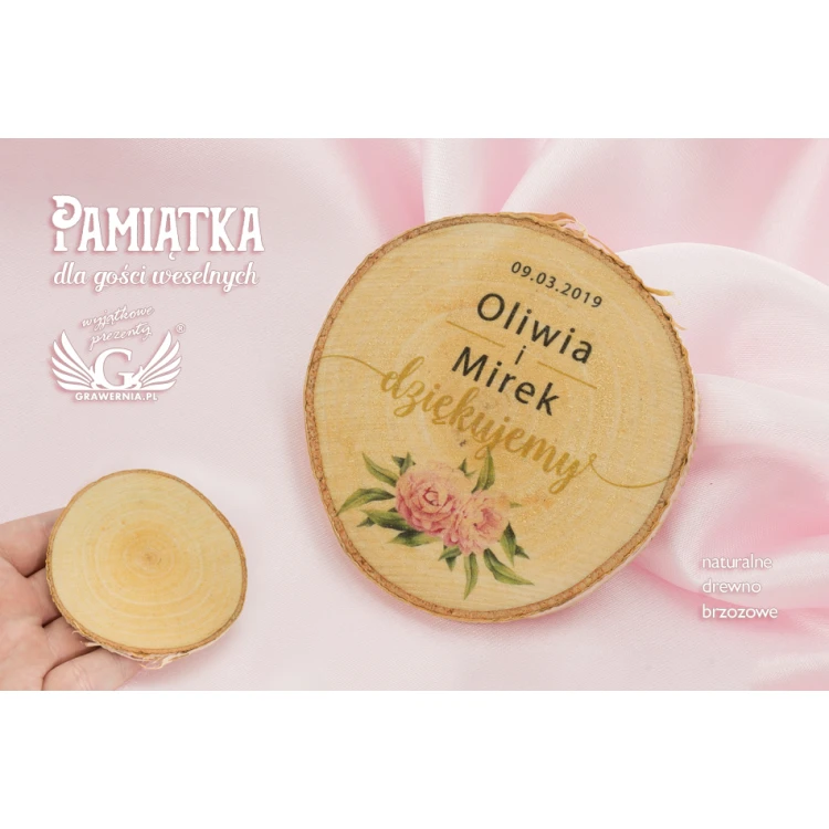 Podziękowanie dla gości - plaster brzozy - PD005